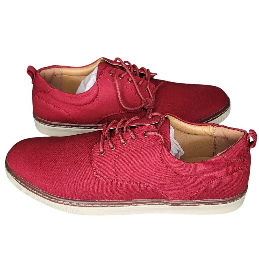 Alfani Men Red Billy Twill Lace Up Low Top Casual Shoes 10.5M NWB